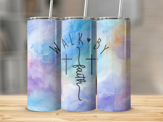 Walk By Faith 20 oz Straight Tumbler