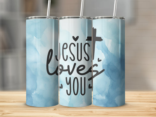 Jesus Loves You 20 oz Straight Tumbler