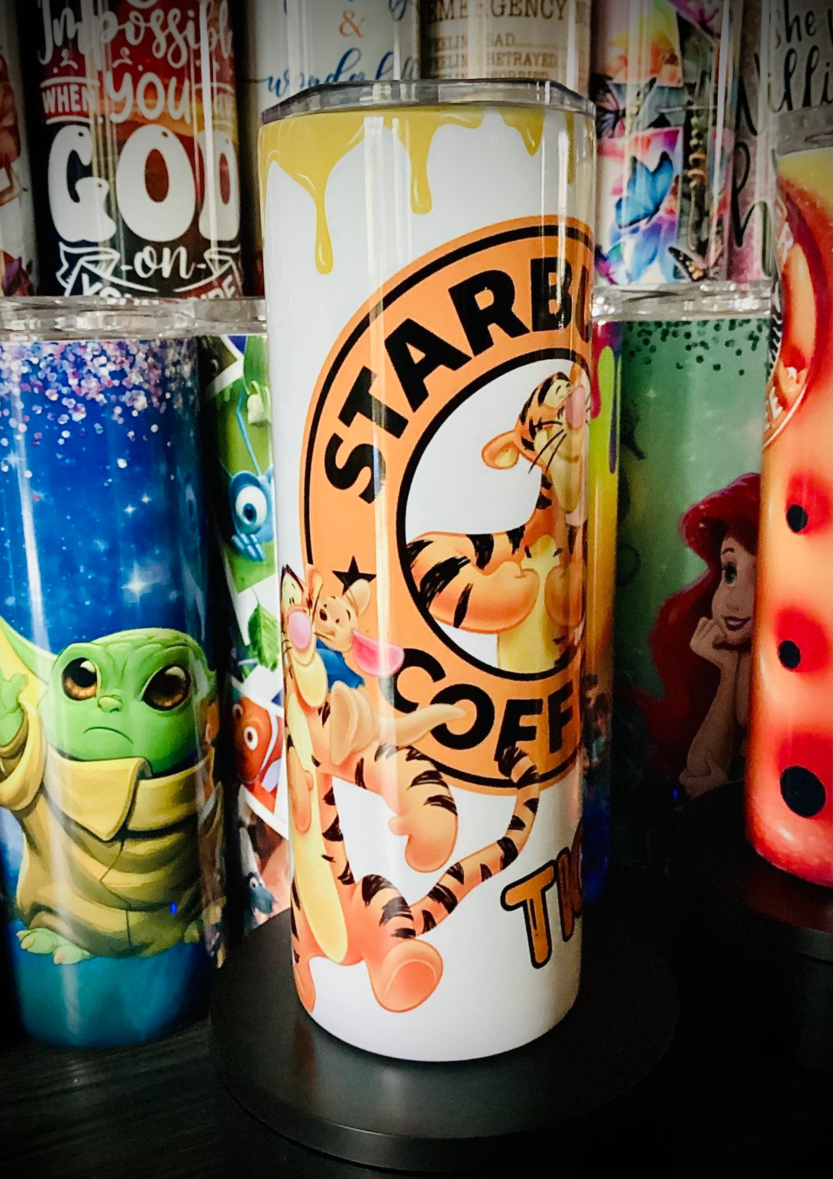 SUBLIMATION (HEAT PRESSED) TUMBLER!  CHOOSE YOUR TUMBLER LIVE FROM 40+ PREMADE DESIGNS!