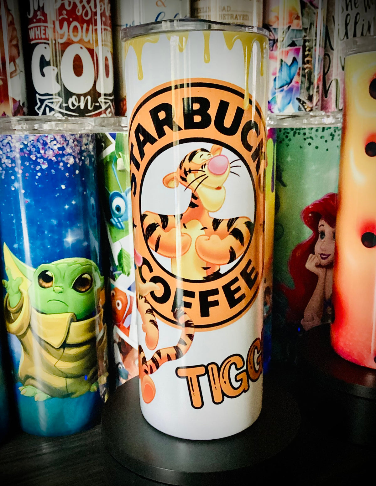 SUBLIMATION (HEAT PRESSED) TUMBLER!  CHOOSE YOUR TUMBLER LIVE FROM 40+ PREMADE DESIGNS!