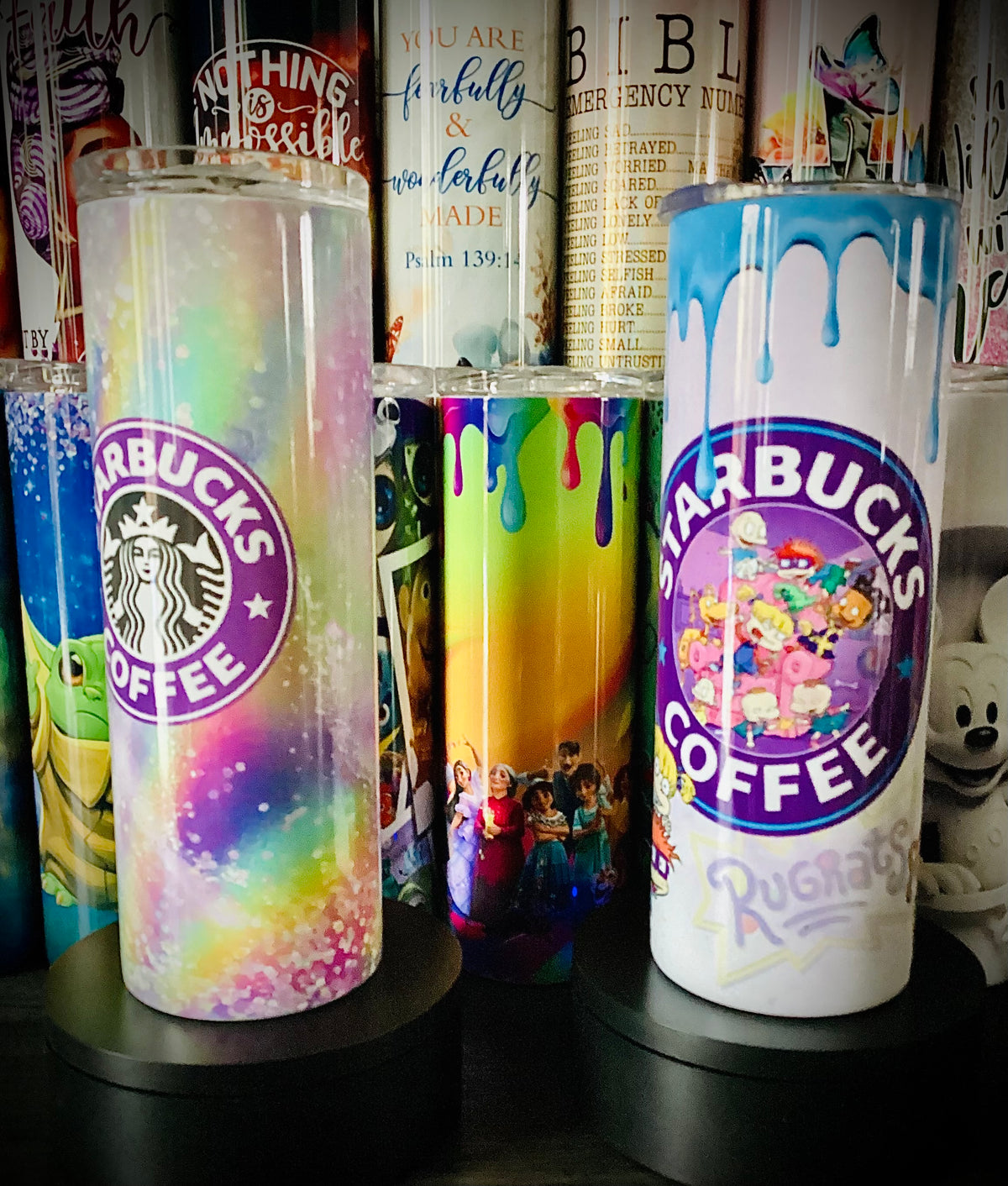 SUBLIMATION (HEAT PRESSED) TUMBLER!  CHOOSE YOUR TUMBLER LIVE FROM 40+ PREMADE DESIGNS!