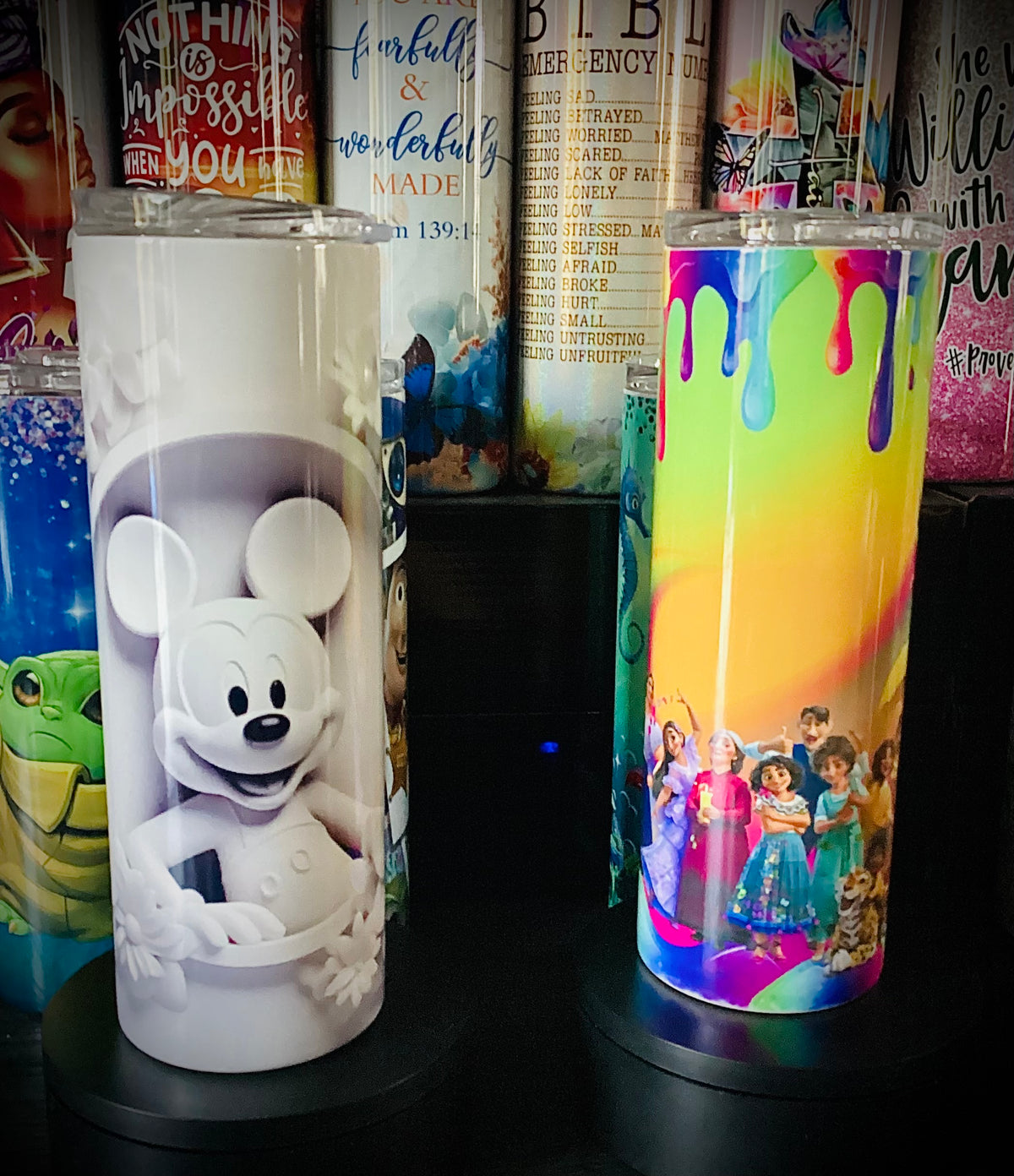 SUBLIMATION (HEAT PRESSED) TUMBLER!  CHOOSE YOUR TUMBLER LIVE FROM 40+ PREMADE DESIGNS!