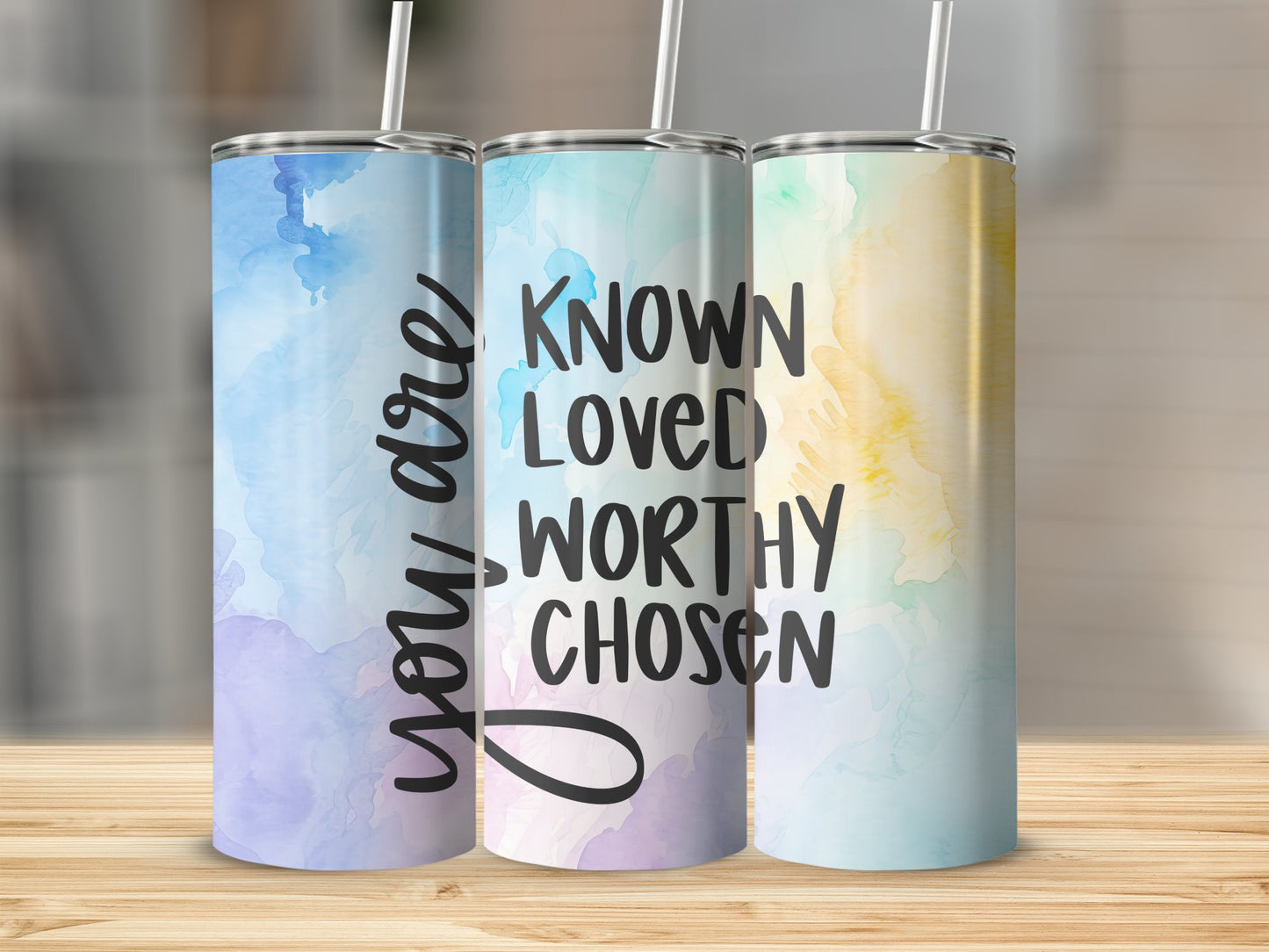 Known Loved Worthy Chosen 20 oz Straight Tumbler