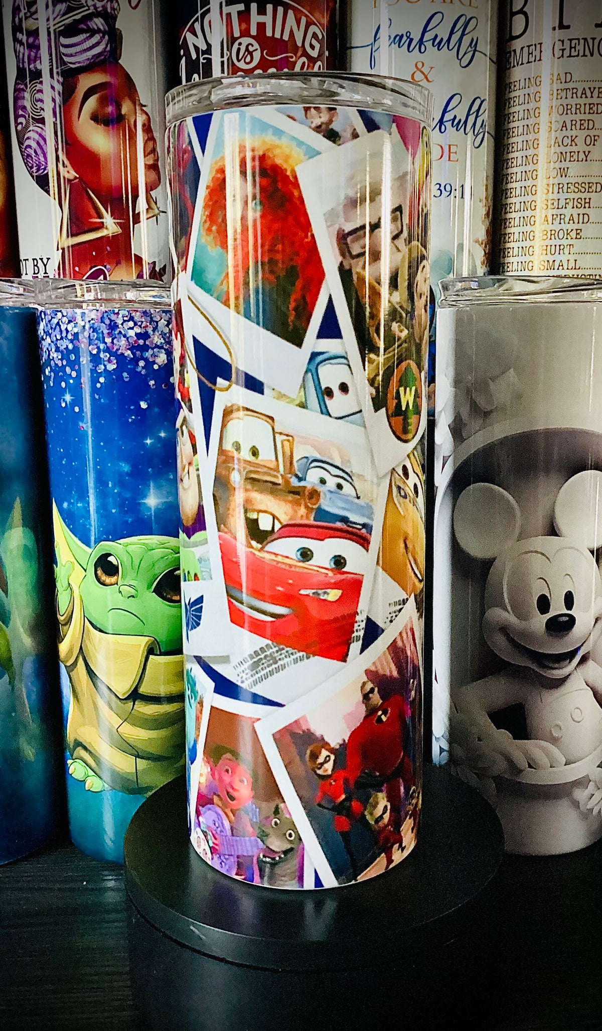 SUBLIMATION (HEAT PRESSED) TUMBLER!  CHOOSE YOUR TUMBLER LIVE FROM 40+ PREMADE DESIGNS!