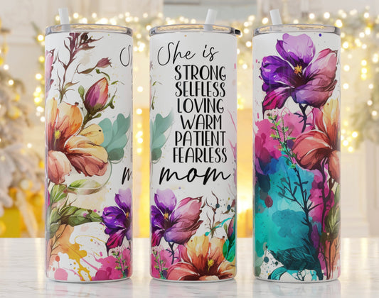 MOTHER’S DAY: SHE IS STRONG 20 oz Stainless Steel Tumbler